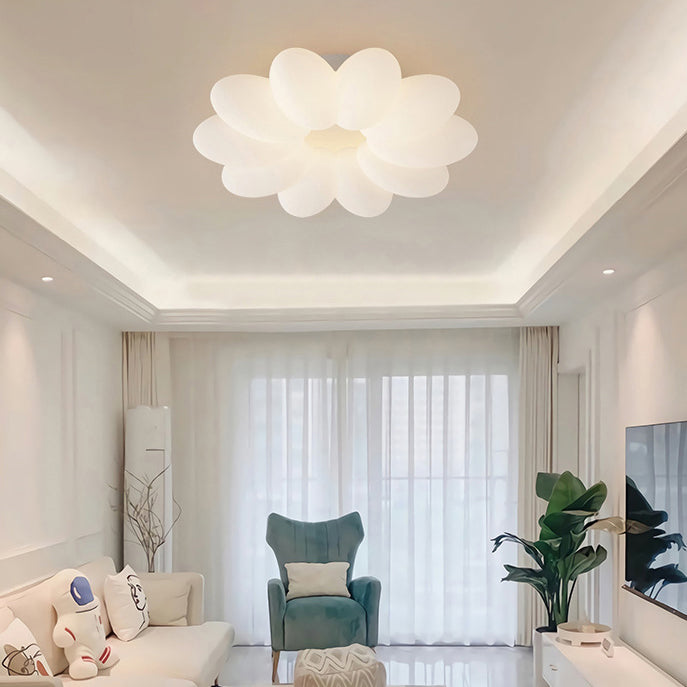 Luz de techo LED empotrada con pantalla acrílica y hardware floral minimalista moderno para dormitorio 