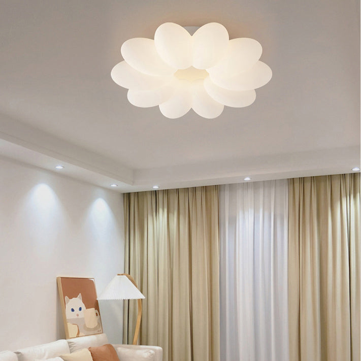 Luz de techo LED empotrada con pantalla acrílica y hardware floral minimalista moderno para dormitorio 