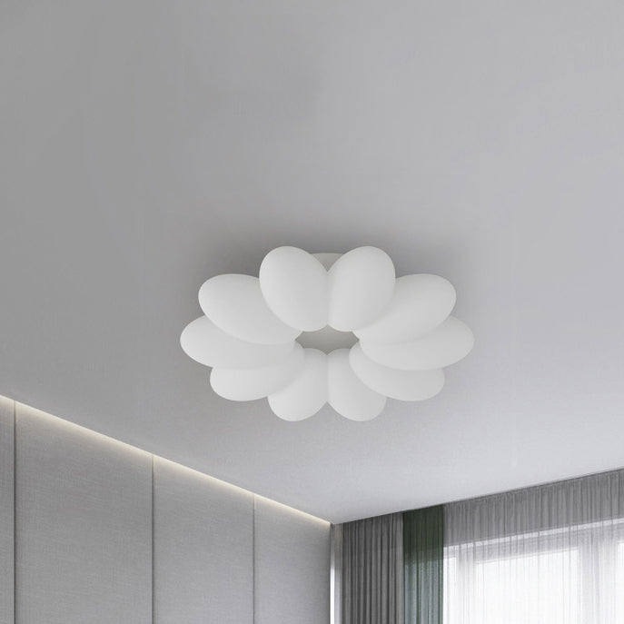 Luz de techo LED empotrada con pantalla acrílica y hardware floral minimalista moderno para dormitorio 