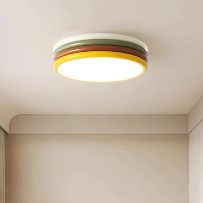 Luz de techo LED de montaje empotrado con pantalla de acrílico de hierro redonda de múltiples capas creativa contemporánea para dormitorio 