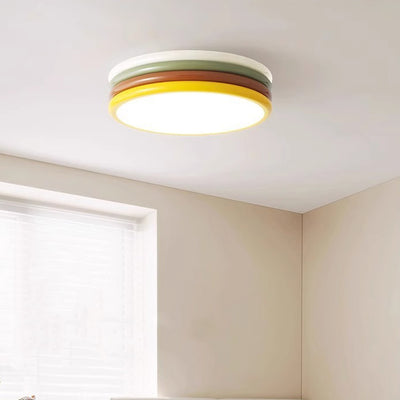 Luz de techo LED de montaje empotrado con pantalla de acrílico de hierro redonda de múltiples capas creativa contemporánea para dormitorio 