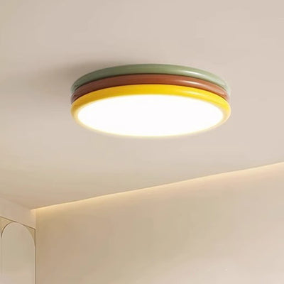 Luz de techo LED de montaje empotrado con pantalla de acrílico de hierro redonda de múltiples capas creativa contemporánea para dormitorio 