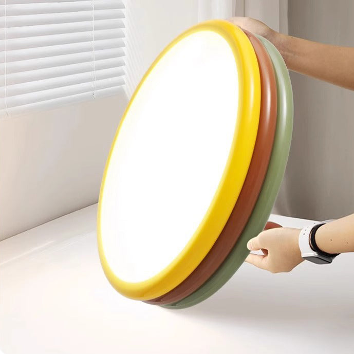 Luz de techo LED de montaje empotrado con pantalla de acrílico de hierro redonda de múltiples capas creativa contemporánea para dormitorio 