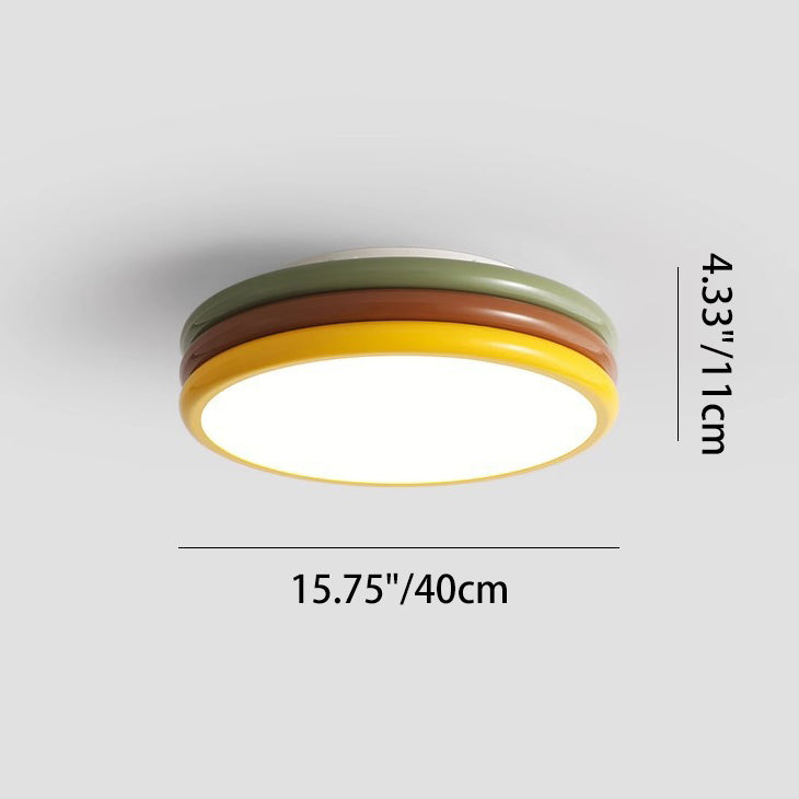 Luz de techo LED de montaje empotrado con pantalla de acrílico de hierro redonda de múltiples capas creativa contemporánea para dormitorio 