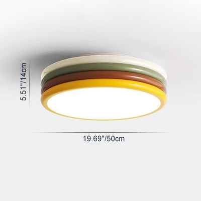 Luz de techo LED de montaje empotrado con pantalla de acrílico de hierro redonda de múltiples capas creativa contemporánea para dormitorio 