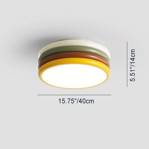 Luz de techo LED de montaje empotrado con pantalla de acrílico de hierro redonda de múltiples capas creativa contemporánea para dormitorio 