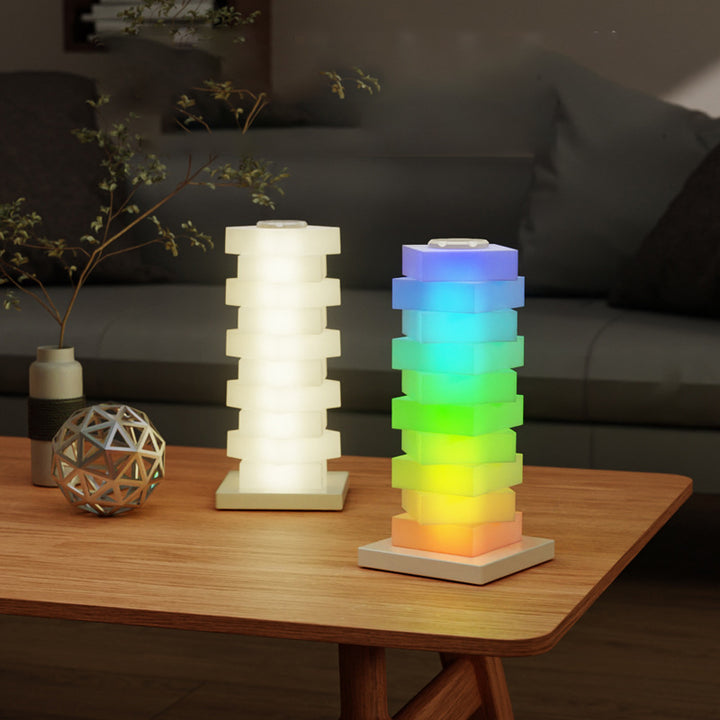 Zeitgenössische kreative Puzzle-Rechteckige PVC LED Tischlampe für das Schlafzimmer 