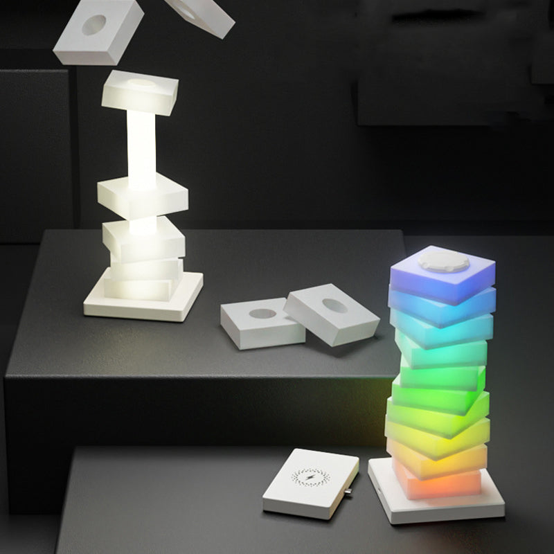 Zeitgenössische kreative Puzzle-Rechteckige PVC LED Tischlampe für das Schlafzimmer 