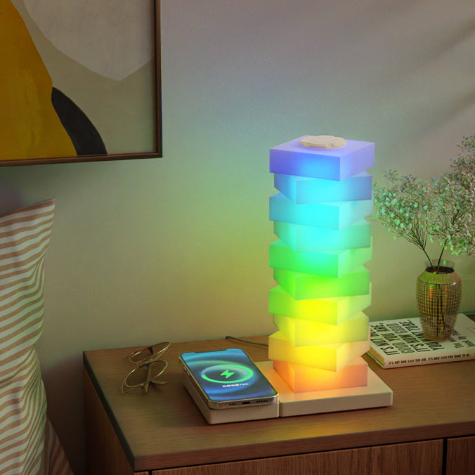 Zeitgenössische kreative Puzzle-Rechteckige PVC LED Tischlampe für das Schlafzimmer 