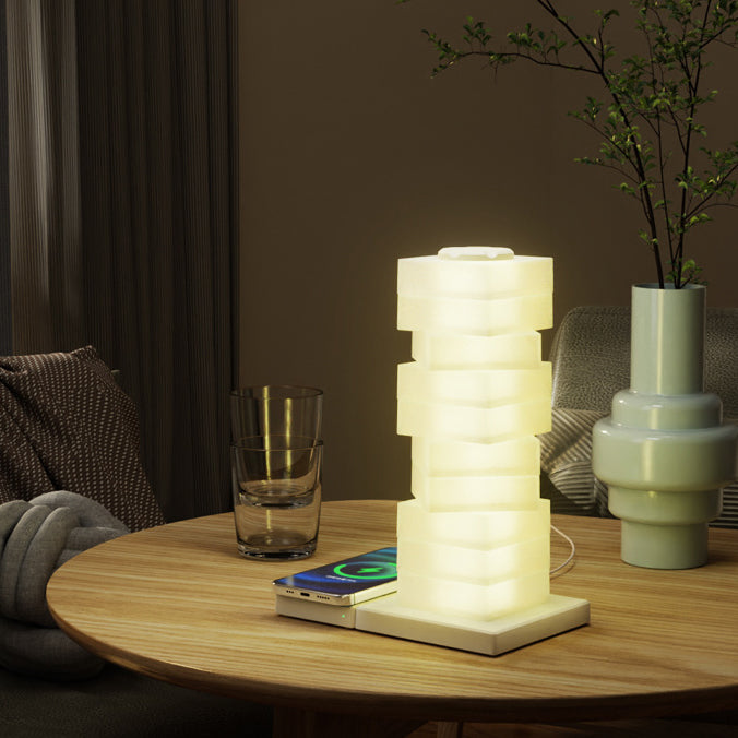 Zeitgenössische kreative Puzzle-Rechteckige PVC LED Tischlampe für das Schlafzimmer 