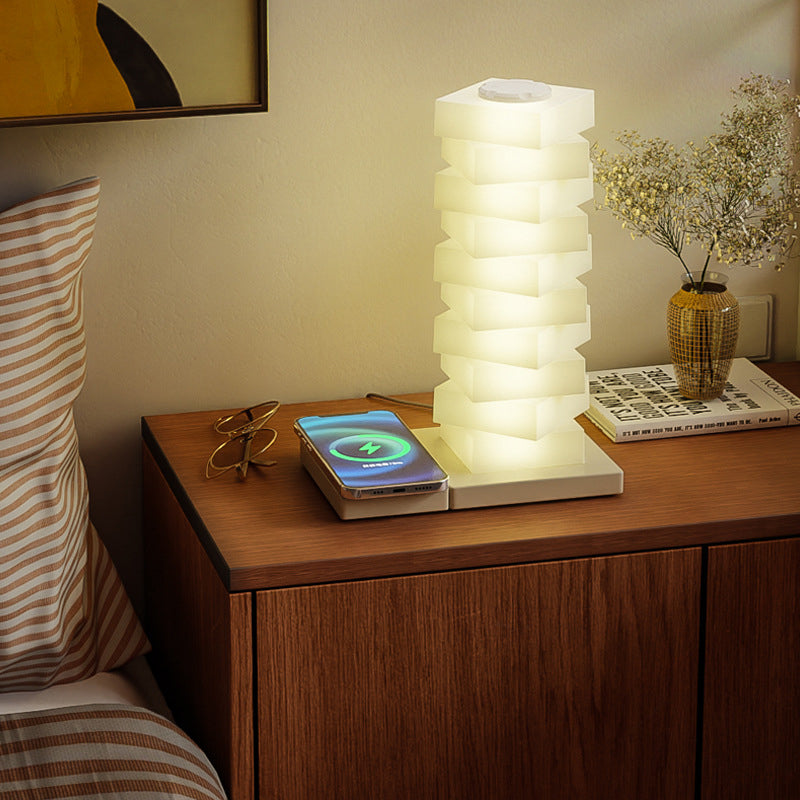 Zeitgenössische kreative Puzzle-Rechteckige PVC LED Tischlampe für das Schlafzimmer 