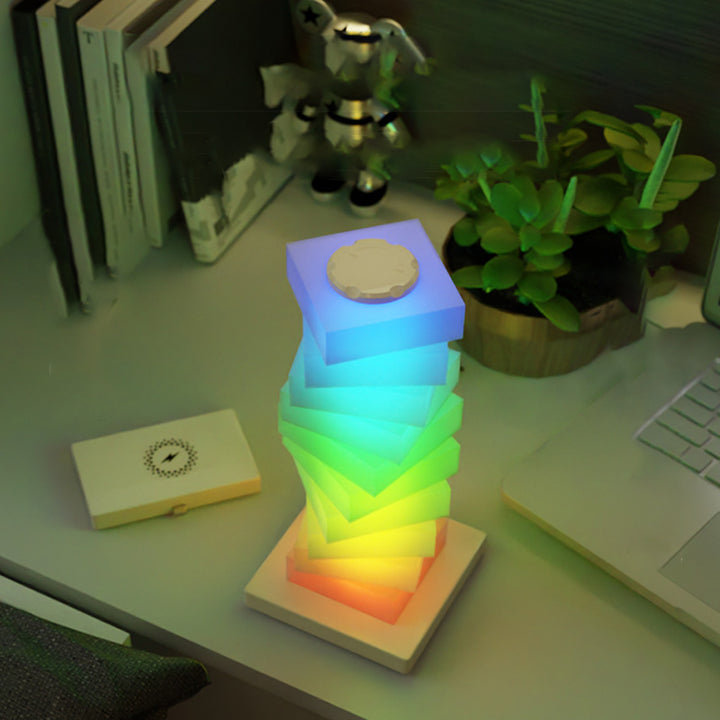 Zeitgenössische kreative Puzzle-Rechteckige PVC LED Tischlampe für das Schlafzimmer 