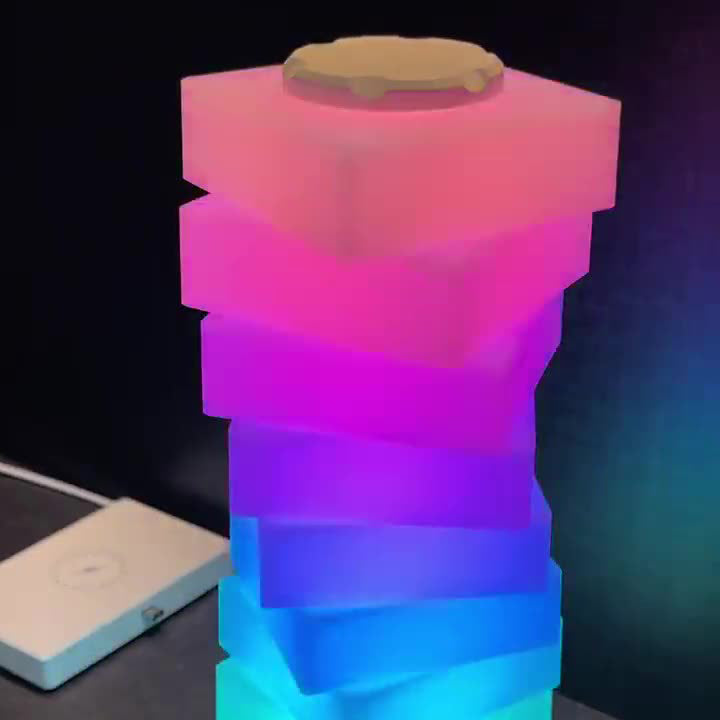 Zeitgenössische kreative Puzzle-Rechteckige PVC LED Tischlampe für das Schlafzimmer 