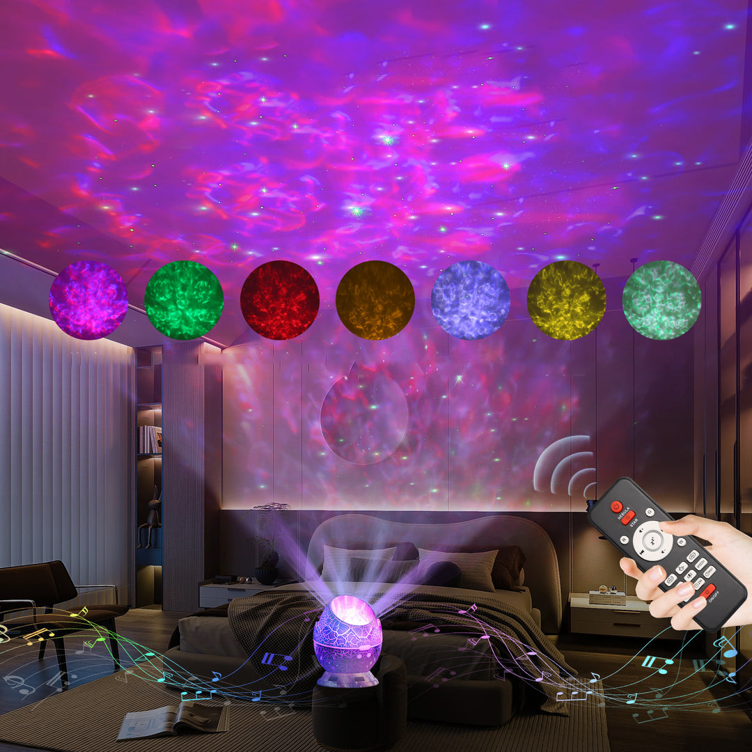 Moderne Art Deco Crackle Dinosaurier-Ei-Projektor ABS LED Tischlampe für das Schlafzimmer 