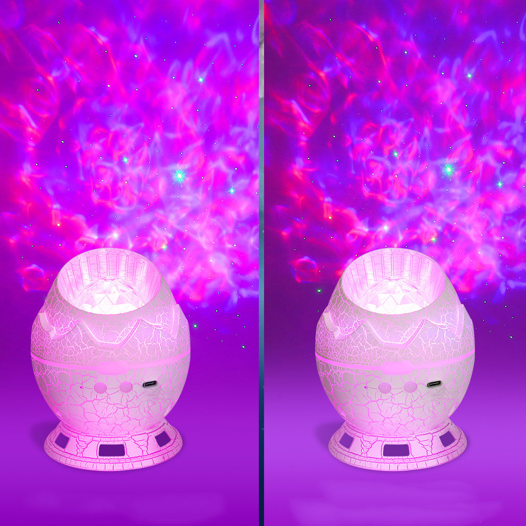 Moderne Art Deco Crackle Dinosaurier-Ei-Projektor ABS LED Tischlampe für das Schlafzimmer 