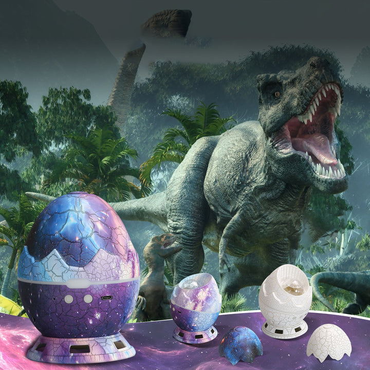 Moderne Art Deco Crackle Dinosaurier-Ei-Projektor ABS LED Tischlampe für das Schlafzimmer 