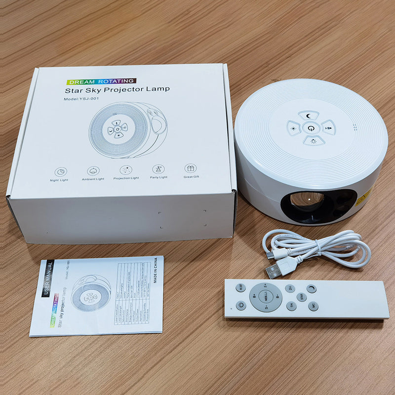 Zeitgenössische kreative runde Projektion Vollstern ABS LED Tischlampe für das Schlafzimmer 