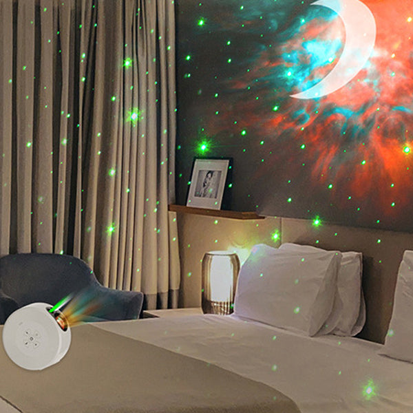 Zeitgenössische kreative runde Projektion Vollstern ABS LED Tischlampe für das Schlafzimmer 