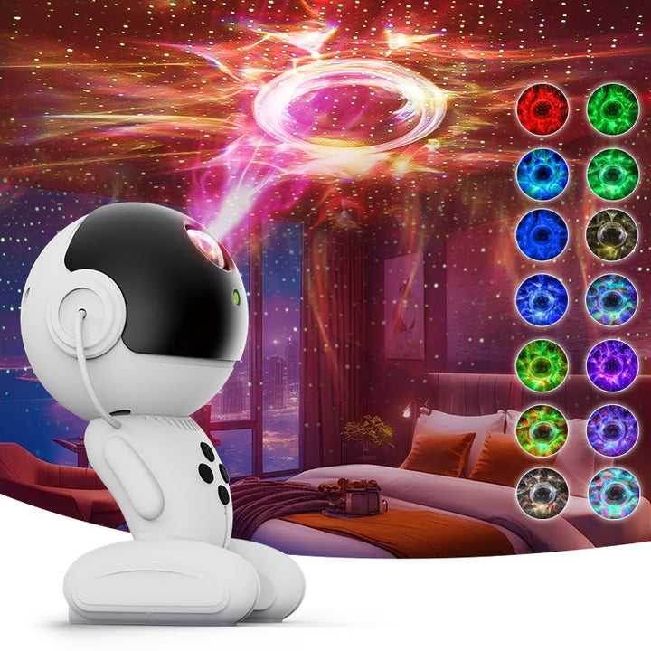 Lampe de table LED en ABS à projection de robot pour espace créatif contemporain pour chambre 