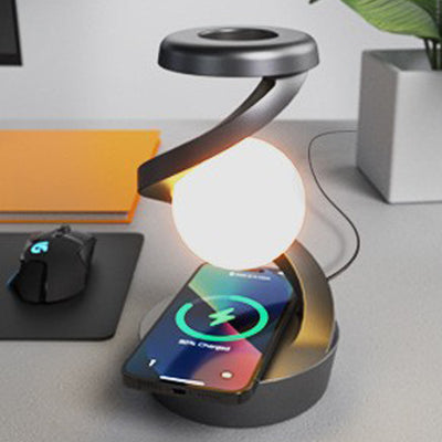 Moderne kreative Orb schwebende rotierende ABS LED Tischlampe für das Schlafzimmer 