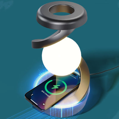 Moderne kreative Orb schwebende rotierende ABS LED Tischlampe für das Schlafzimmer 