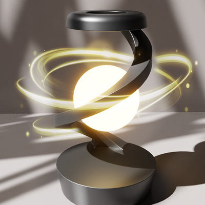 Moderne kreative Orb schwebende rotierende ABS LED Tischlampe für das Schlafzimmer 