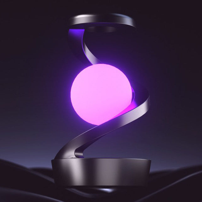 Lámpara de mesa LED giratoria con efecto flotante de esfera ABS, diseño creativo contemporáneo, para dormitorio 
