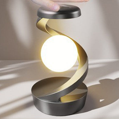 Moderne kreative Orb schwebende rotierende ABS LED Tischlampe für das Schlafzimmer 