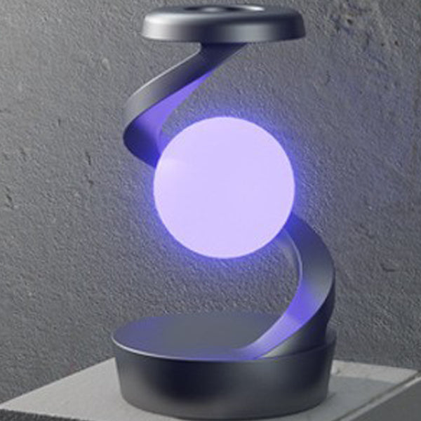 Lámpara de mesa LED giratoria con efecto flotante de esfera ABS, diseño creativo contemporáneo, para dormitorio 