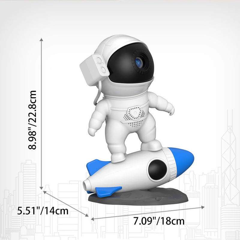 Zeitgenössische kreative Raketen-Astronauten-Projektions-PVC-ABS-LED-Tischlampe für das Schlafzimmer 