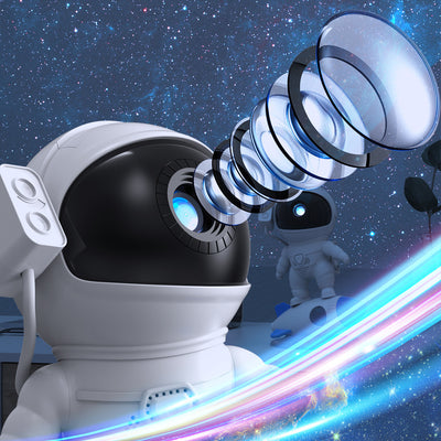 Zeitgenössische kreative Raketen-Astronauten-Projektions-PVC-ABS-LED-Tischlampe für das Schlafzimmer 