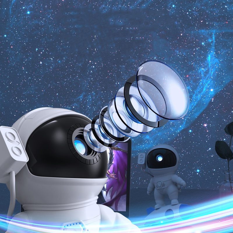 Zeitgenössische kreative Raketen-Astronauten-Projektions-PVC-ABS-LED-Tischlampe für das Schlafzimmer 