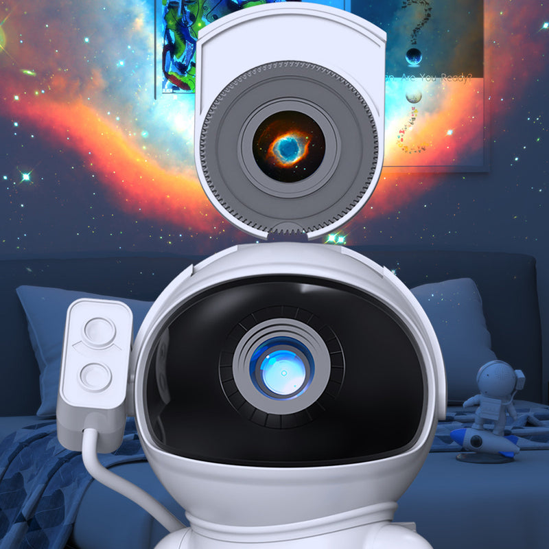 Zeitgenössische kreative Raketen-Astronauten-Projektions-PVC-ABS-LED-Tischlampe für das Schlafzimmer 