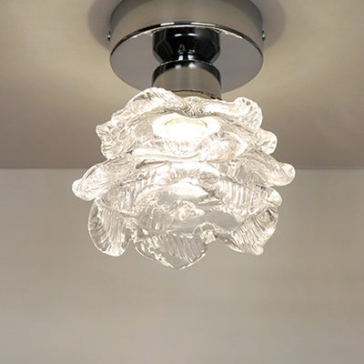 Moderne minimalistische Roseneisen-Glasleuchte 1-flammige Deckenleuchte für das Wohnzimmer 
