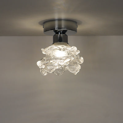 Moderne minimalistische Roseneisen-Glasleuchte 1-flammige Deckenleuchte für das Wohnzimmer 
