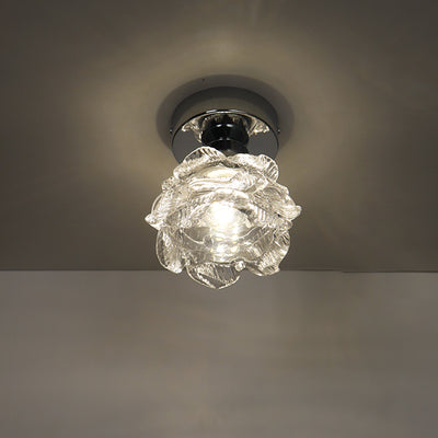 Moderne minimalistische Roseneisen-Glasleuchte 1-flammige Deckenleuchte für das Wohnzimmer 