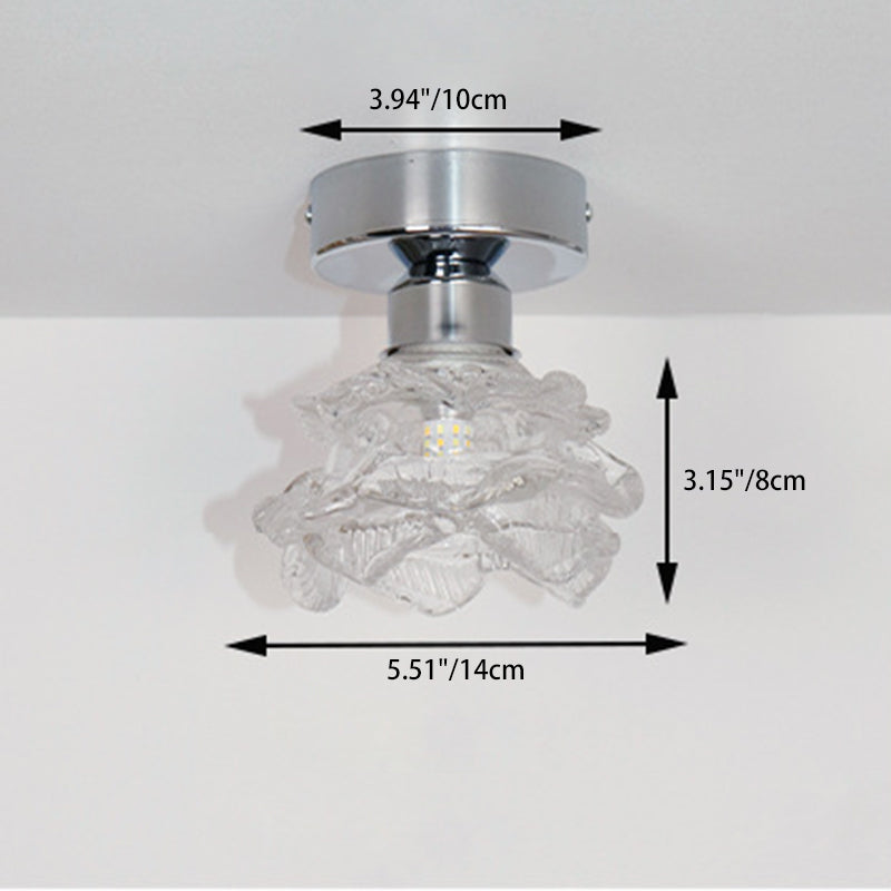 Moderne minimalistische Roseneisen-Glasleuchte 1-flammige Deckenleuchte für das Wohnzimmer 