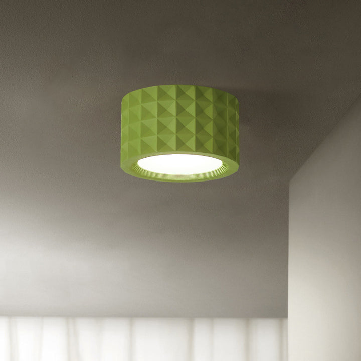 Plafonnier LED en acrylique résine cylindre rond traditionnel français pour salon 