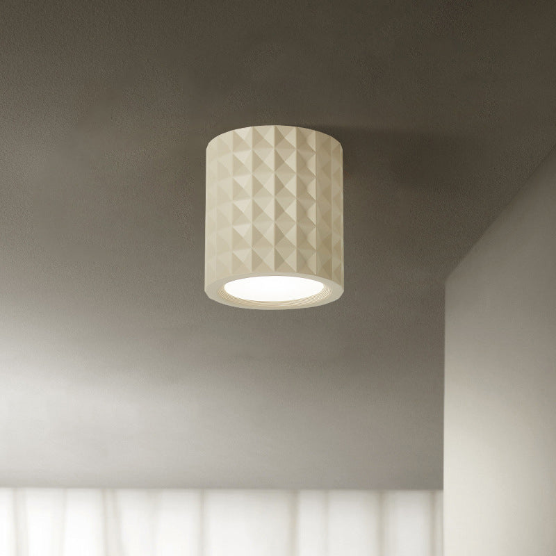 Plafonnier LED en acrylique résine cylindre rond traditionnel français pour salon 