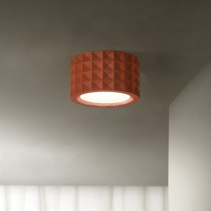 Plafonnier LED en acrylique résine cylindre rond traditionnel français pour salon 