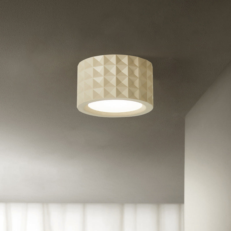 Plafonnier LED en acrylique résine cylindre rond traditionnel français pour salon 