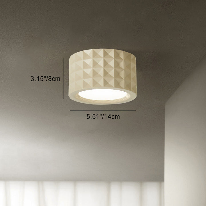 Plafonnier LED en acrylique résine cylindre rond traditionnel français pour salon 