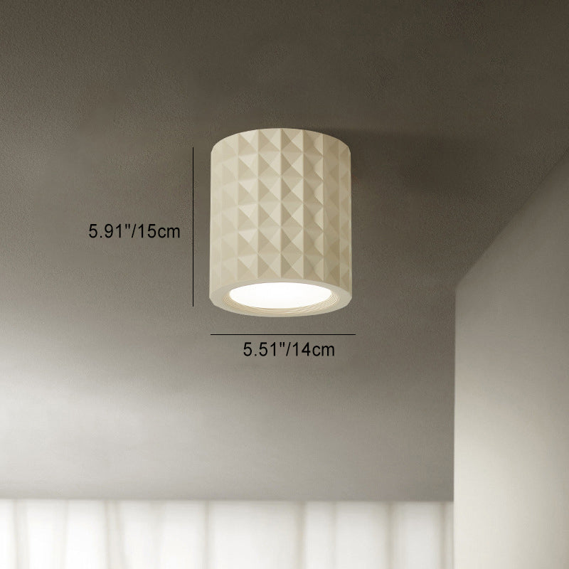 Plafonnier LED en acrylique résine cylindre rond traditionnel français pour salon 