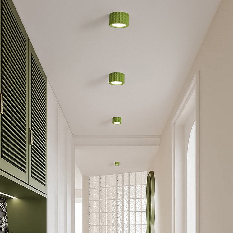 Plafonnier LED en acrylique résine cylindre rond traditionnel français pour salon 