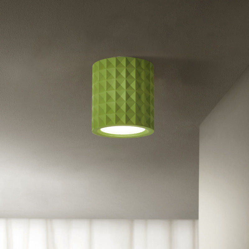 Plafonnier LED en acrylique résine cylindre rond traditionnel français pour salon 