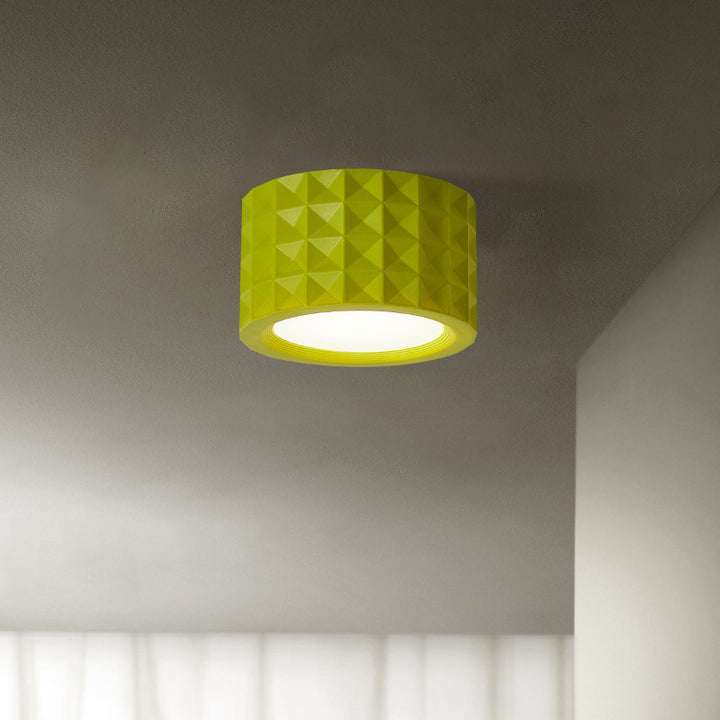 Plafonnier LED en acrylique résine cylindre rond traditionnel français pour salon 