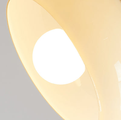 Moderne minimalistische ovale Holzkuppel-Glas-Schirm 1-Licht-Pendelleuchte für Wohnzimmer 