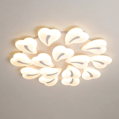 Moderne minimalistische Herz-Eisen-Acryl-Schirm LED-Deckenleuchte für das Wohnzimmer 