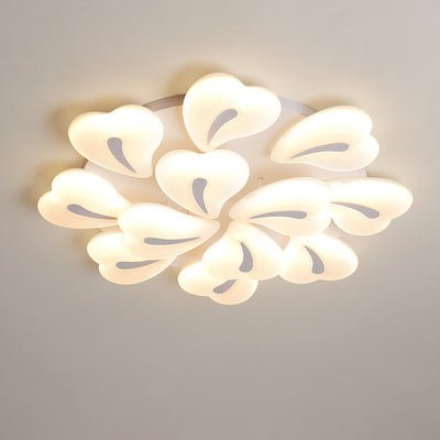 Moderne minimalistische Herz-Eisen-Acryl-Schirm LED-Deckenleuchte für das Wohnzimmer 