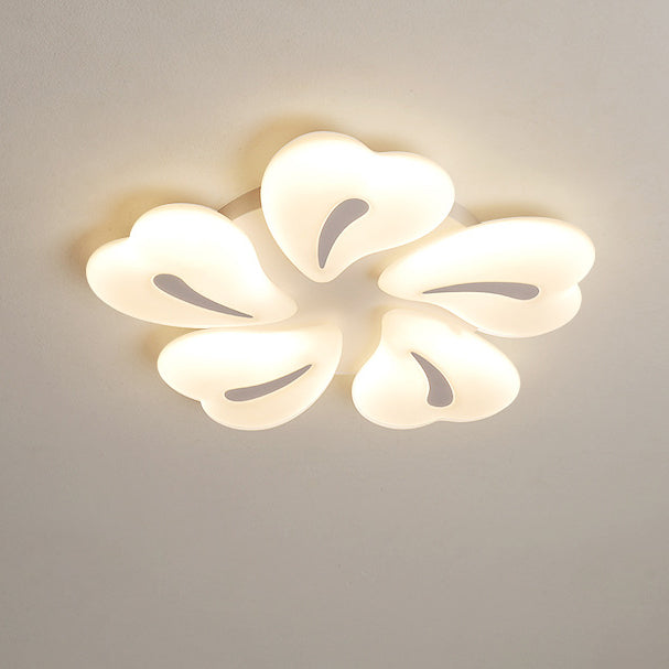 Lustre Plafonnier LED Semi-Encastré Moderne Minimaliste Cœur en Fer et Acrylique pour Salon 